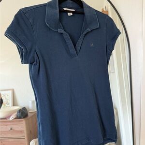Calvin Klein Women's Blue Short Sleeve Polo